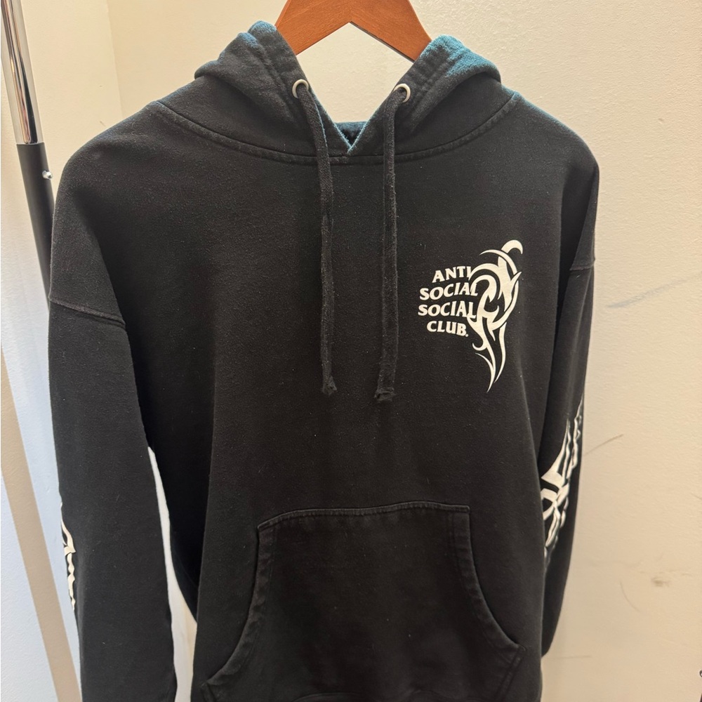 Anti Social Social Club Black Hoodie with White Logo